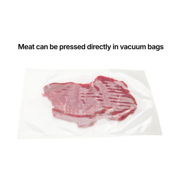 Meat pressed directly in a vacuum bag with the KT-ALP Meat Press